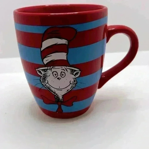 Dr. Seuss The Cat In The Hat 8oz Coffee Mug Red/Blue Stripe - Picture 1 of 3